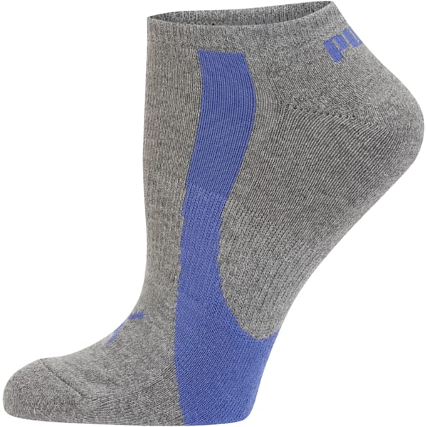 Women's No Show Socks [3 Pairs], med grey marl-baja blue-spring crocus, extralarge
